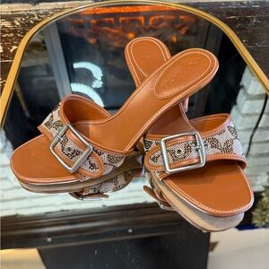 Margot Sandal
In Crystal Signature Jacquard
Coach kitten heel